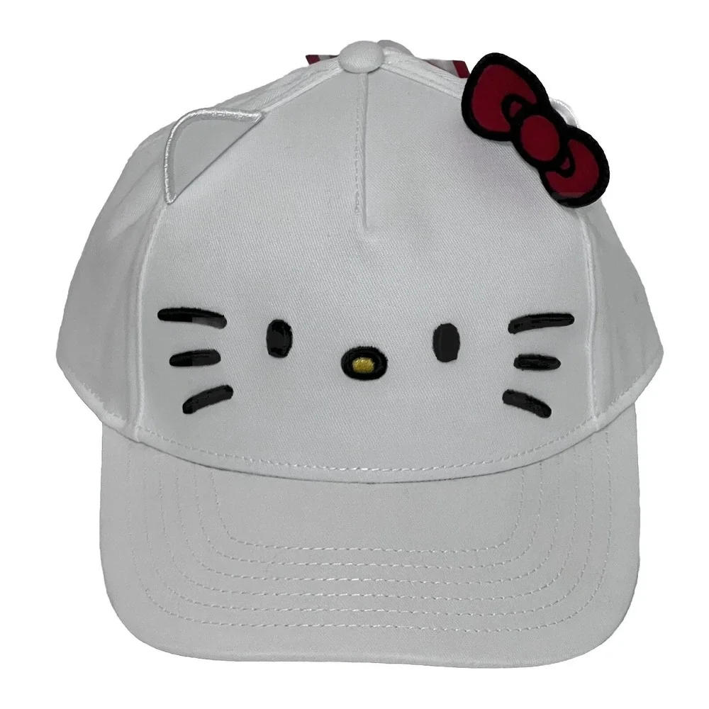 Hello Kitty‎ 3D Face Women Snapback Cap Embroidered Red White Hat One Size